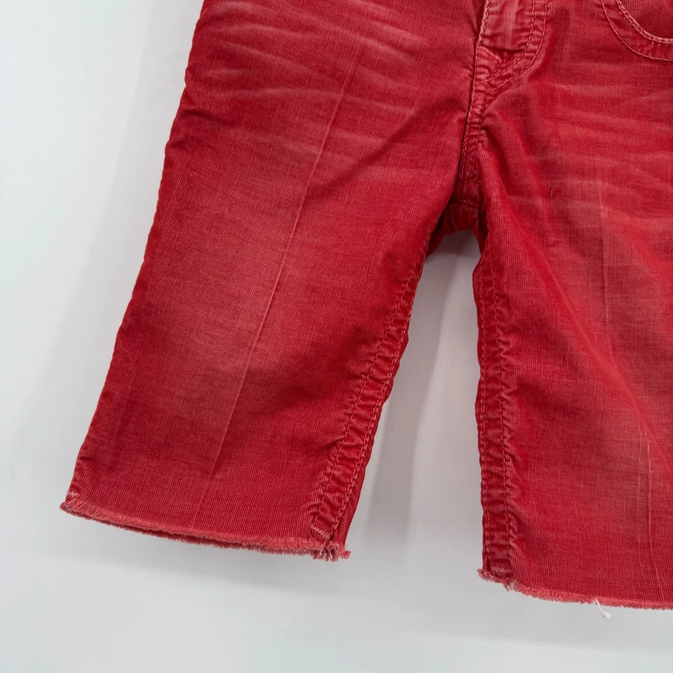 True Religion 裤子青少年男孩 7 红色灯芯绒热那亚切断标志 8.5 英寸内缝 — 第 3/4 张图片
