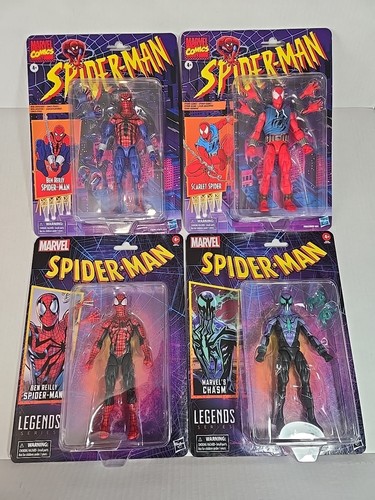 Marvel Legends Retro Spiderman Lot Ben Reilly Spider-Man Scarlet Spider Chasm