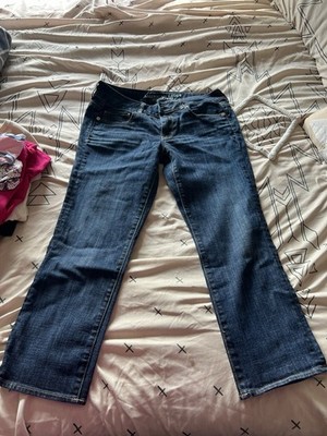 American Eagle Outfitters Artist Crop Stretch Blue Denim Women's Cropped Jeans