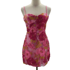 LULU'S M Flirtatious Pink Jacquard Lace-Up Bustier Mini Dress NEW B111