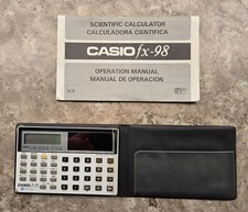 Rare Vtg Casio FX-98 Scientific Solar Calculator Working Excellent Condition