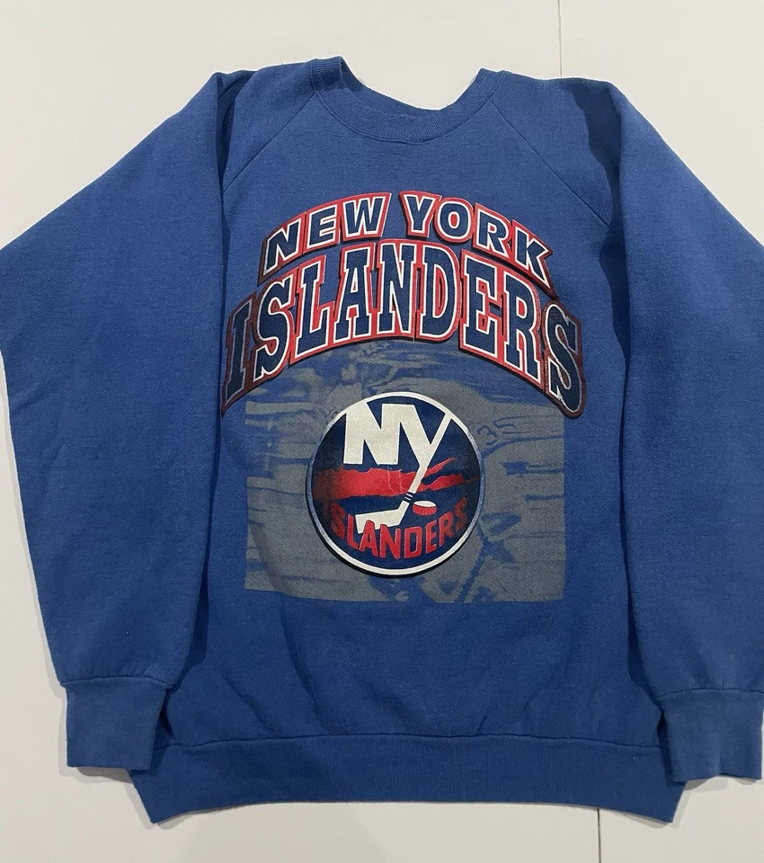 VTG 90s NHL NEW YORK ISLANDERS Big Print SWEATSHIRT Size XL rare - Image 4 of 4