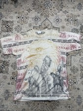 Native American Indian T Shirt All Over Print AOP Graphic M Single Stitch VTG