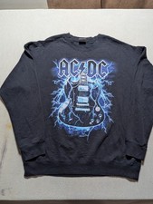 Retro AC/DC 1988 Rock  Roll World Tour Rare 2017 Official Men's Crewneck Large