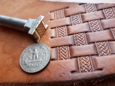 013-28 Mega Basket Border Original Brass hand made Leather stamp