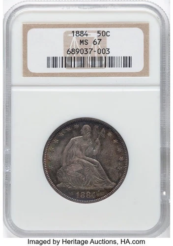 1884 Seated Liberty Half Dollar - Motto 50C NGC MS67