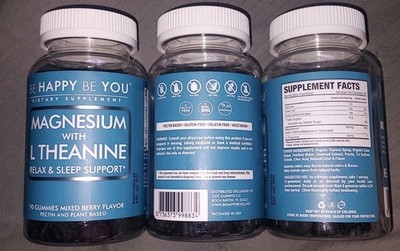 3x Be Happy Be You Magnesium L-Theanine Relax & Sleep Support 270 Gummies 7/2027