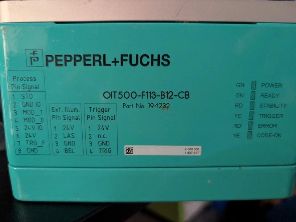 Pepperl Fuchs High temperature identification system OIT500-F113-B12-CB 194232 - Image 2 of 3