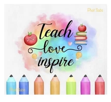 20oz Sublimation Tumbler Wrap Teach Love Inspire Ready To Press Heat Transfer