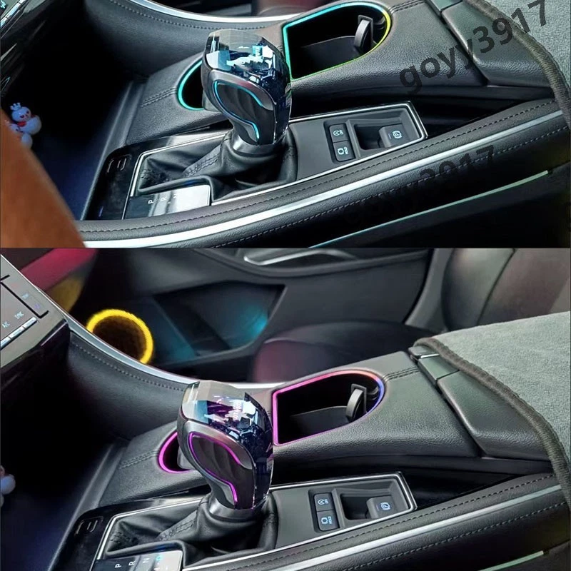 Palanca de cambios LED de movimiento táctil de cristal para automóvil con botón de bloqueo para Toyota Foto 3 de 4