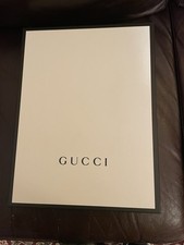 Gucci Rectangular Gift Box White Black with original Black Ribbon. 12 x2 x16