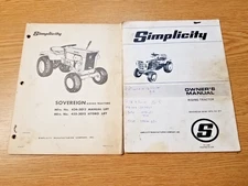 SIMPLICITY  GARDEN TRACTORS 3416 MODEL Lot of 2 Manuals