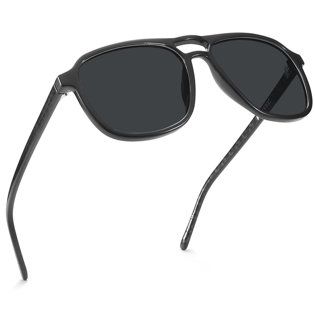 Oversized Square Polarized Sunglasses with Metal Double-Bar Bridge Metal Square Frame Sunglasses Big Tr90 Double Bridge  main image 2
