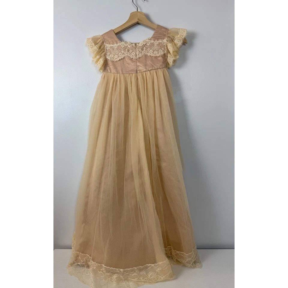 Vestido Trish Scully Niño Encaje Ribete Tul Flor Niña Vestido Desfile Talla 14 Foto 4 de 4