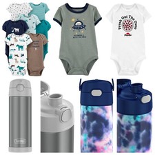 5-Pack Short-Sleeve Bodysuits 12M, 2x Bodysuit 12M, 2x Thermos Kids 16 oz