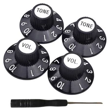 Deluxe 1972 Telecaster Tele Custom 1-10 Skirted Knobs 2 TONE 2Volume Fit Fender