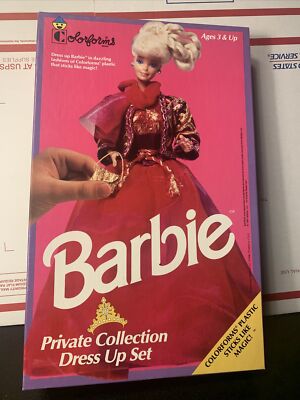 Vintage 1991 Barbie Colorforms Private Collection Dress Up Set