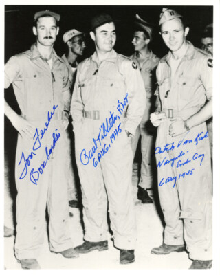FEREBEE PAUL TIBBETS VAN KIRK SIGNED 8x10 PHOTO ENOLA GAY ATOMIC BOMB BECKETT