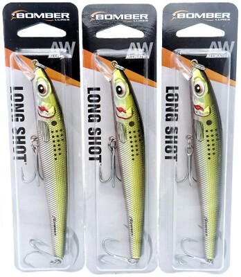 Lot of (3) Bomber Lures Long Shot | 5'' 3/4 Oz | Menhaden