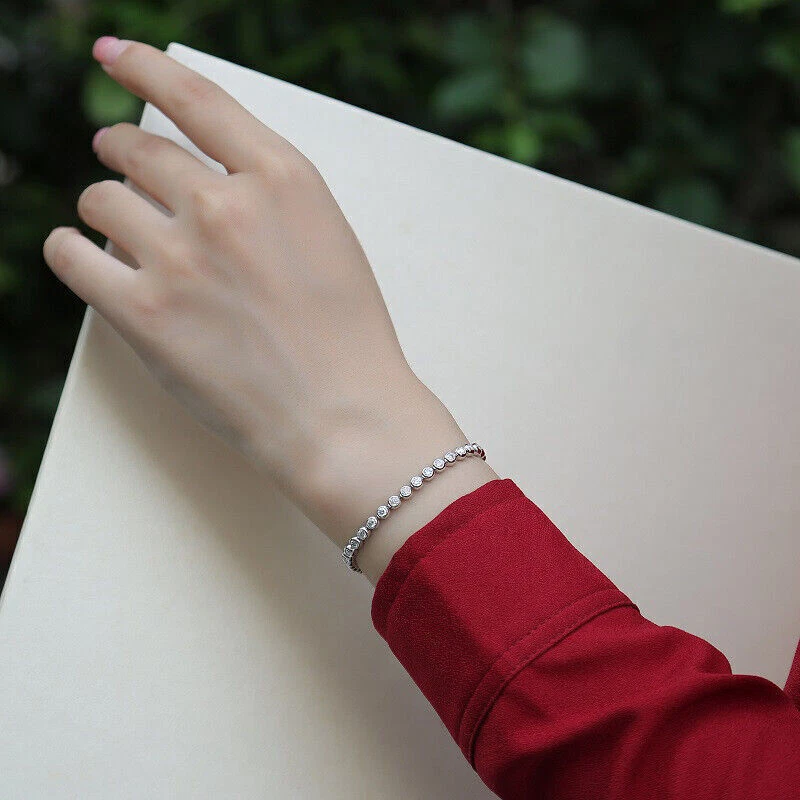 VALENTINO Bracciale Tennis Classico MOISSANITE 2 5mm Colore D VVS1 Chiarezza Argento 925