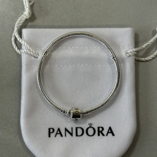 PANDORA Bracelet Silver Moments Clasp Snake 18cm FAST & FREE SHIPPING - Afbeelding 1 van 16