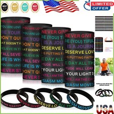 Unisex 60-Pack Stretchy Inspirational Bracelets - Perfect for Gifting and Events