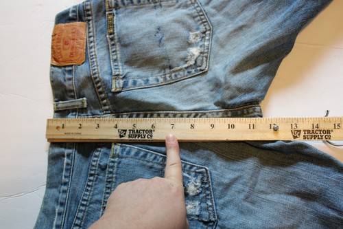 Lucky Brand Damenjeans Größe 4 Hergestellt in den USA Knopfleiste niedriger Bund y2k Used-Look - Bild 8 von 18