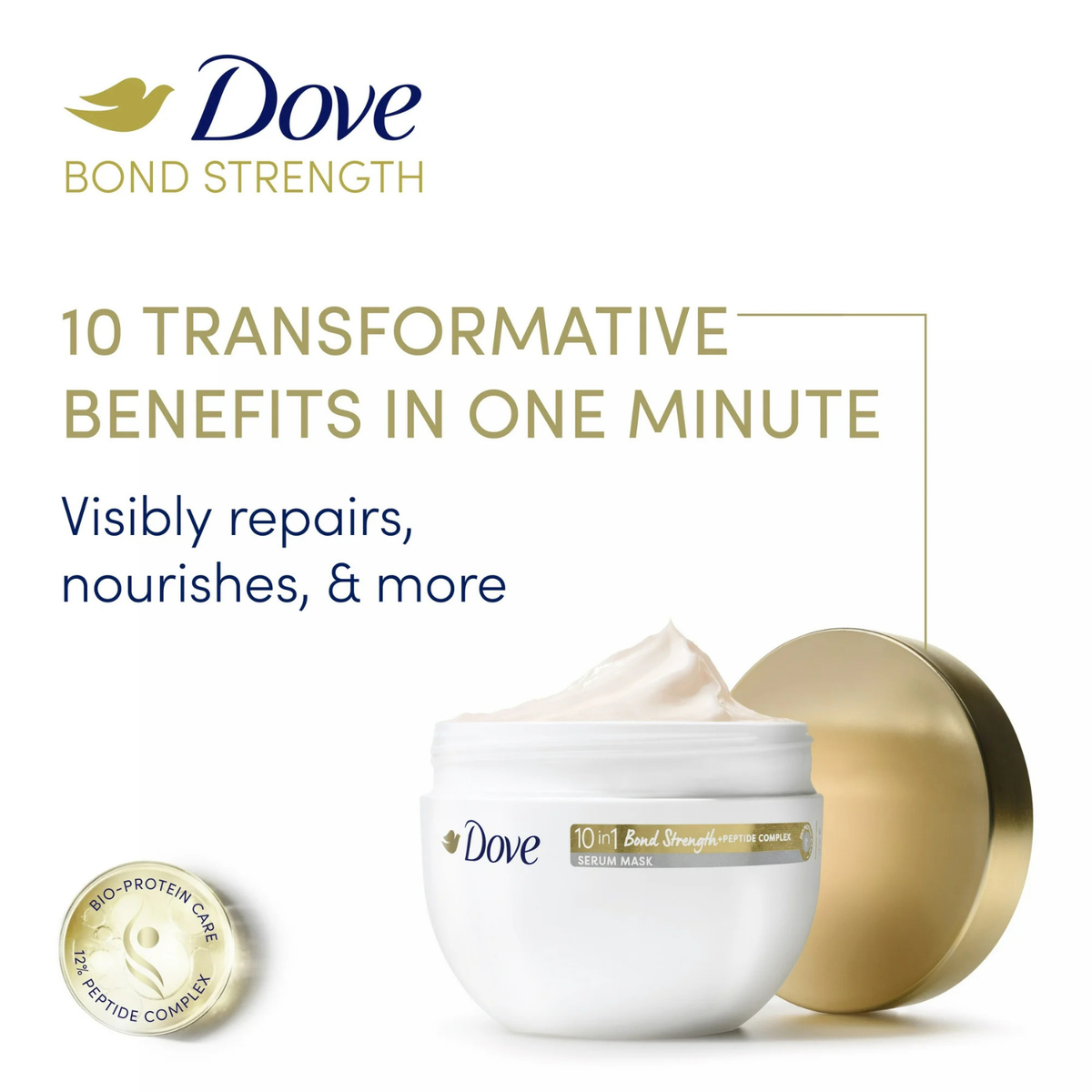 Dove Bond Strength 10-in-1 Serum Care Hair Mask with Peptide