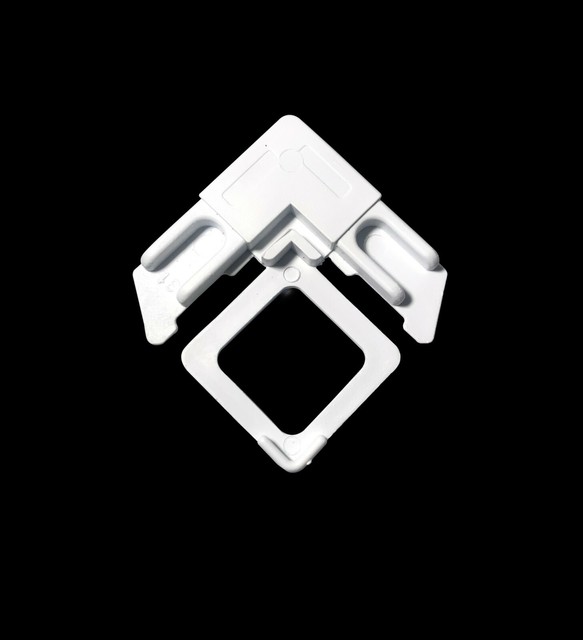 White 5/16" x 3/4" Square Cut w/ Pull Tab Plastic Screen Frame Corner