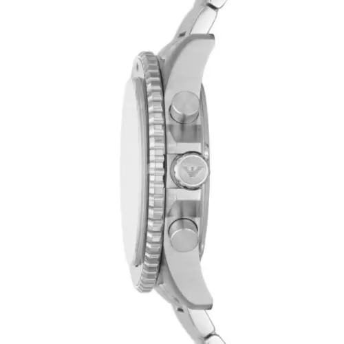 NEW EMPORIO ARMANI DIVER AR11360 BLACK DIAL AND SILVER TONE MEN'S WRIST WATCH - Picture 3 of 4