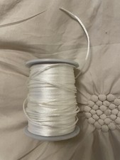Bead Landing 75 Yards Plus 1.5mm Nylon Rattail Satin Silk Trim Cord White Crafts