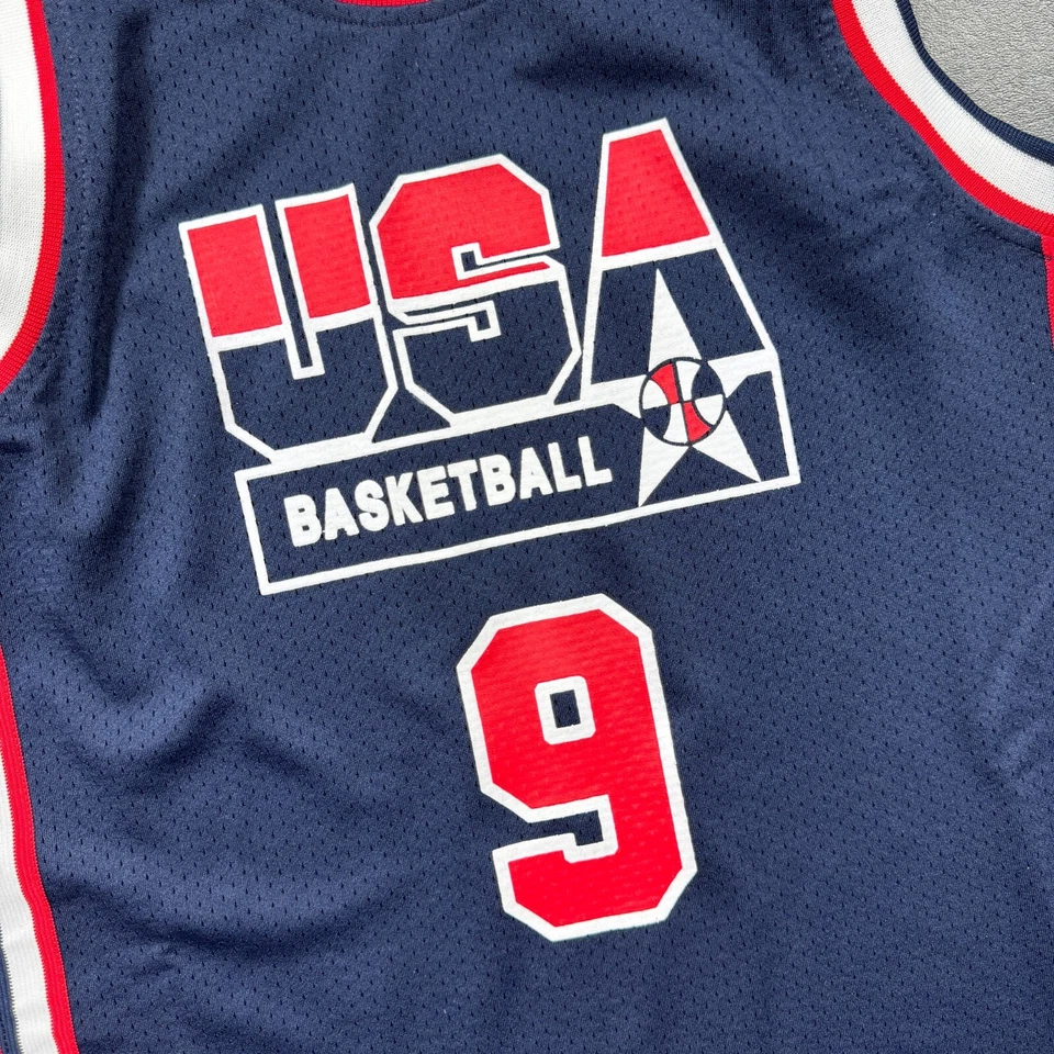 Camiseta Olímpica Juvenil 100% Auténtica Michael Jordan Mitchell Ness 92 EE. UU. L 14/16 Foto 4 de 4