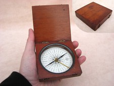 Victorian unsigned Francis Barker mahogany cased pocket compass