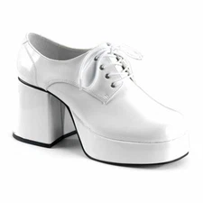 Funtasma Disco Pimp 70s Platform Halloween Costume White Heels Shoes JAZZ-02