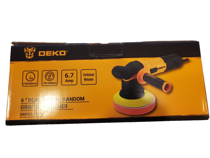 DEKOPRO Car Buffer Polisher, 6 Inch # DKPO15G80, plus unopened pack 6 extra pads