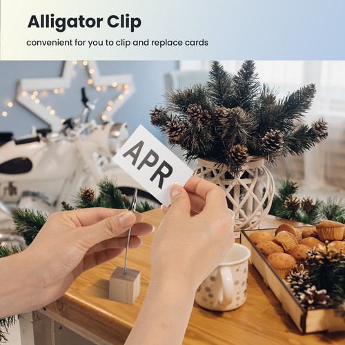 10X Wood Metal Photo Alligator Clip Memo DIY Wires Picture Holder Table Stand - Picture 2 of 9