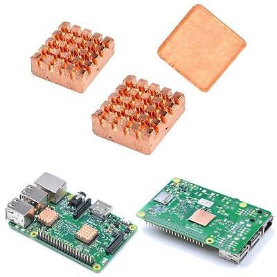 1 Set of Heatsinks 3 Pcs of Copper Heat Sink Cooling Kit for Raspberry Pi 3$s$