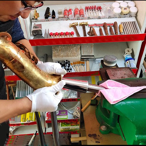 Trumpet Horn Tuba Saxophone Repair Tool Kit Part Metal Vice Roller Dent Repair eBay