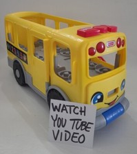 Fisher-Price Little People Big Yellow School Bus Musical Pull Toy Smart Stages  