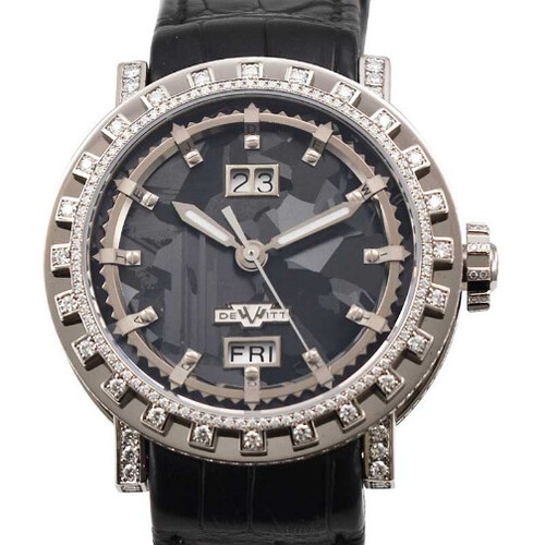 DEWITT  -  Academia Grand Date in White Gold with Diamond Bezel
