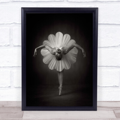 l Ballet Performance Skirt Ballerina Pose Toes Balance Girl Wall Art Print
