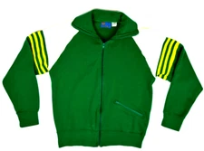 Vintage Sweatshirt Jacket JCPenney Tennis Apparel Size M 80s Green Yellow Raglan