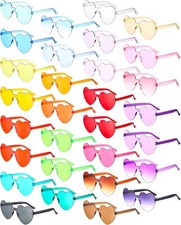 Yunsailing 30 Pcs Heart Shape Sunglasses Rimless Glasses Multicolor