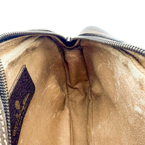 Vintage Gucci GG Supreme Sherry Line Crossbody Shoulder Bag Brown Authentic - Picture 14 of 24