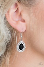 Star - Crossed Starlet Black Earrings Paparazzi New