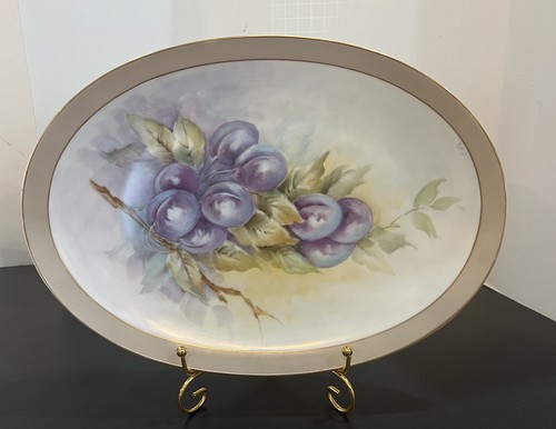 Antike Sango Sheraton 2 Obstmuster Porzellan 12"" Wandplatten signiert 1971 - Bild 3 von 12