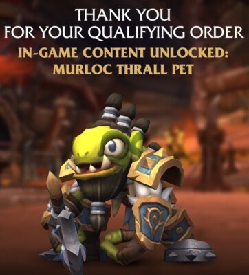 World of Warcraft in-game Thrall Murloc pet Gill el ONLY Code / NO PLUSH