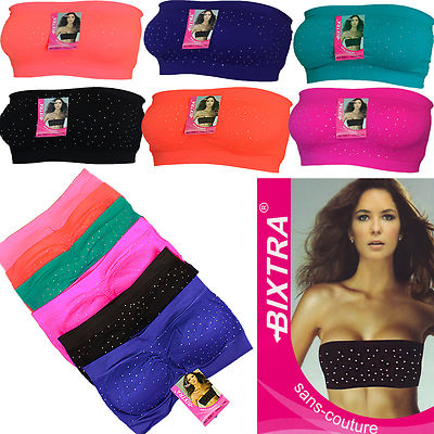  BH TV Push up Bra  Bixtra Comfort Neon Farben Bustier Sport  Top NEU