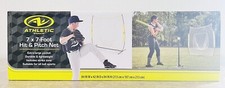 Athletic Works 7ft x 7ft Hit Pitch Training Net for Baseball Softball Protective