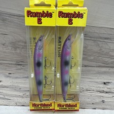 (2) Northland Tackle RUMBLE B 11 4-1/4" - 3/8oz - PURPLE DOT PR FAST SHIPPING!